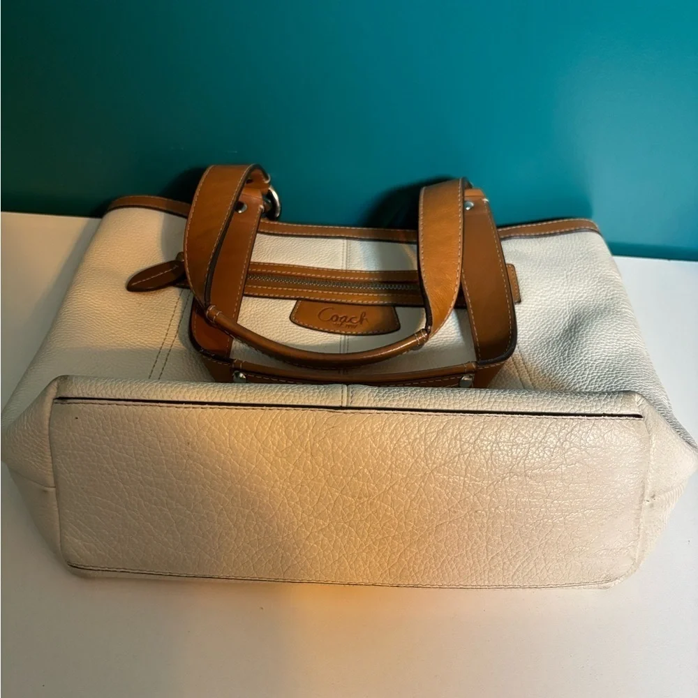 Coach Penelope Brown and Cream Leather Shoulder Bag